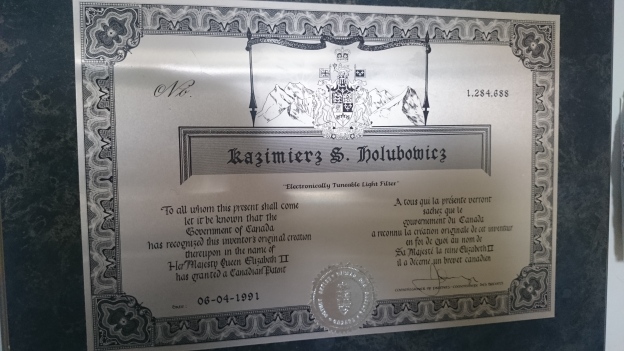 Dyplom za jeden z pierwszych patentów Hołubowicza